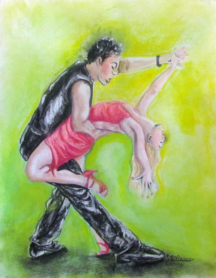 "The Dance" 11 x 14 pastel, matted and ready to frame